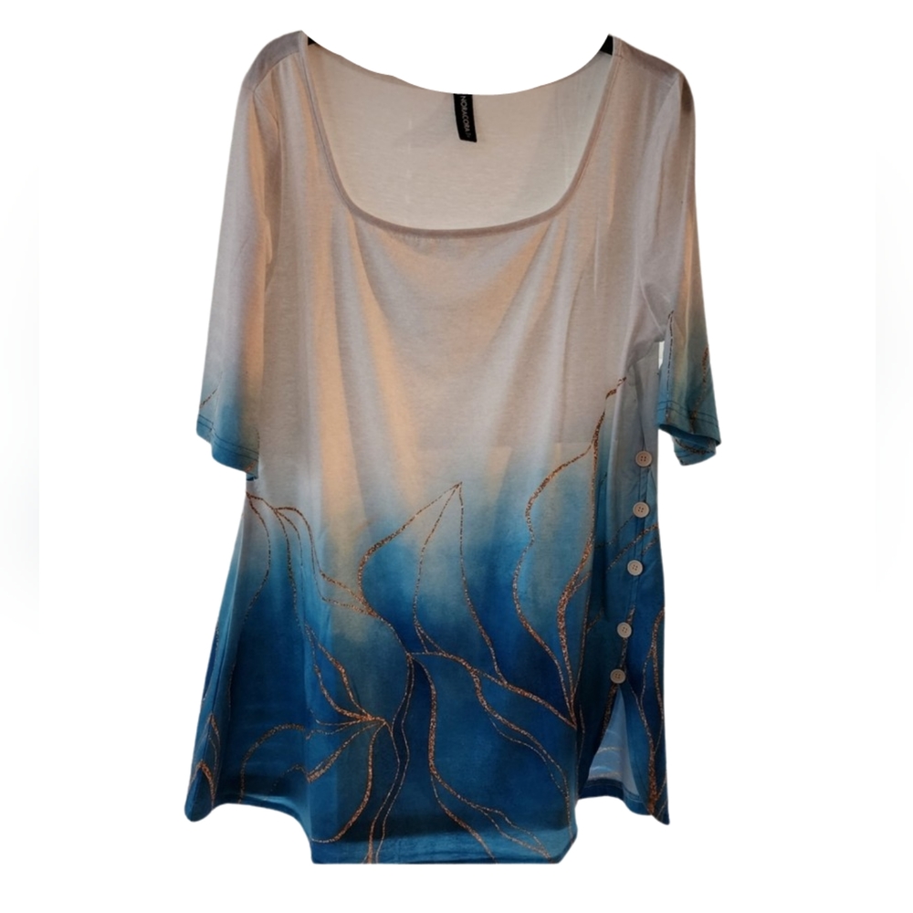 Elegant Blue and White Women's Tunic